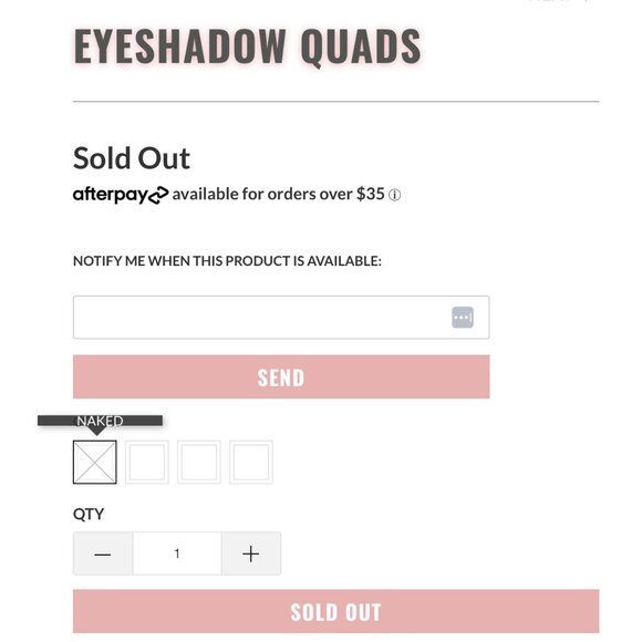 Brand New KAB Cosmetics Eyeshadow Quad in Naked - Sold Out - Picture 3 of 14